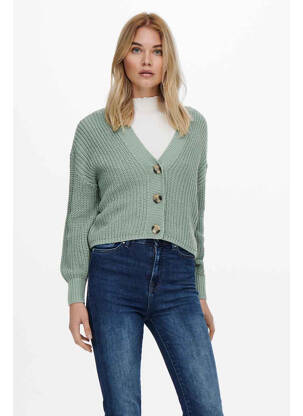 Gilet manches longues vert ONLY femme