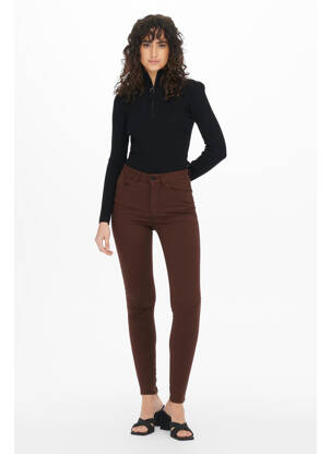 Jeans coupe slim marron JACQUELINE DE YONG femme
