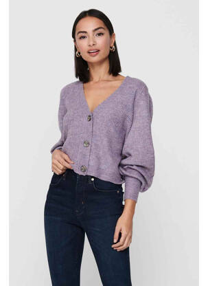 Gilet manches longues violet JACQUELINE DE YONG pour femme