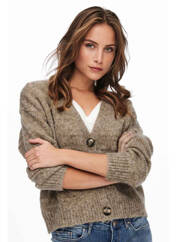 Gilet manches longues marron ONLY pour femme seconde vue