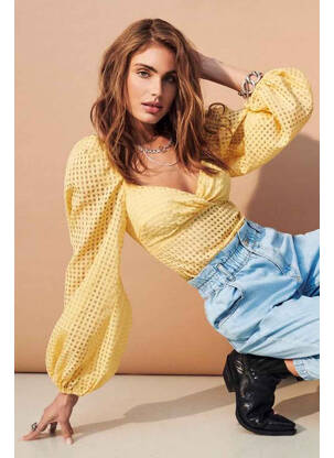 Chemisier jaune ONLY pour femme
