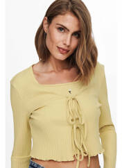 Gilet manches longues jaune ONLY pour femme seconde vue
