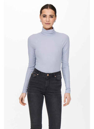Pull col roulé bleu ONLY femme
