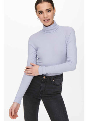 Pull col roulé bleu ONLY femme