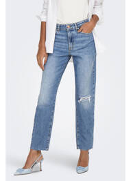Jean coupe mom bleu ONLY femme
