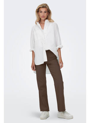 Jeans coupe droite marron ONLY femme