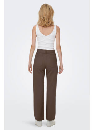Jeans coupe droite marron ONLY femme