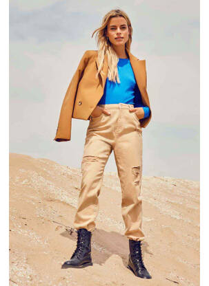 Jeans coupe droite beige ONLY femme
