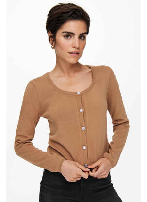 Gilet manches longues marron JACQUELINE DE YONG femme