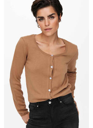 Gilet manches longues marron JACQUELINE DE YONG femme