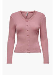 Gilet manches longues rose JACQUELINE DE YONG pour femme seconde vue