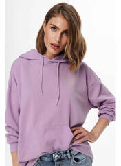 Sweat-shirt à capuche violet ONLY pour femme seconde vue
