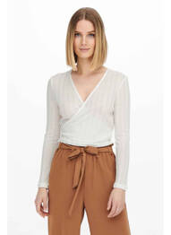 Gilet cache-cœur blanc JACQUELINE DE YONG femme