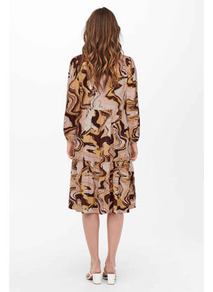 Robe mi-longue marron ONLY femme
