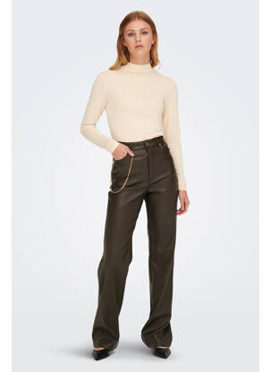 Pantalon droit marron ONLY pour femme