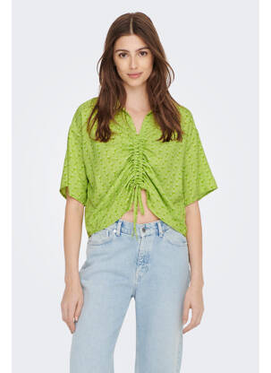 Chemise manches courtes vert ONLY pour femme