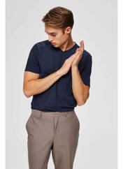 T-shirt bleu SELECTED pour homme seconde vue