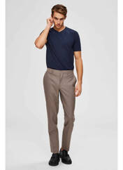 T-shirt bleu SELECTED pour homme seconde vue