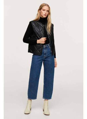 Manteau court noir MANGO pour femme