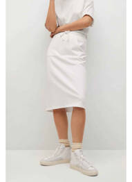 Jupe mi-longue blanc MANGO femme