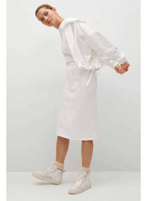 Jupe mi-longue blanc MANGO femme