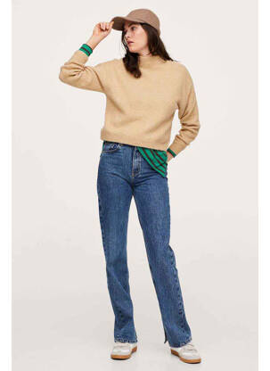 Pull col roulé beige MANGO pour femme