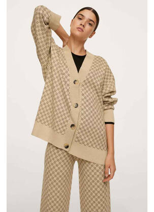 Gilet manches longues beige MANGO femme