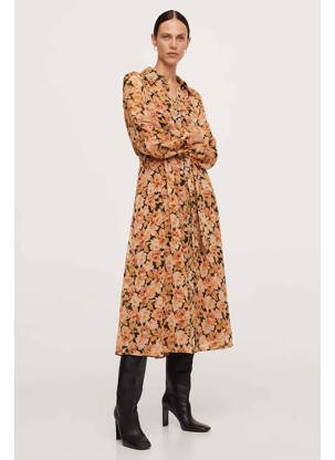 Robe longue orange MANGO femme