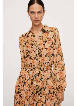 Robe longue orange MANGO femme
