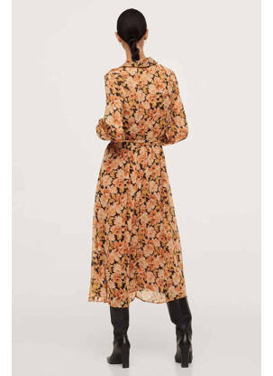 Robe longue orange MANGO femme