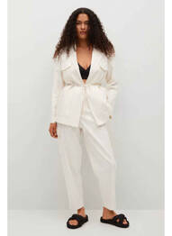 Pantalon 7/8 beige MANGO femme