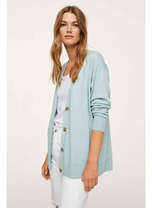 Gilet manches longues vert MANGO pour femme