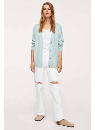 Gilet manches longues vert MANGO femme