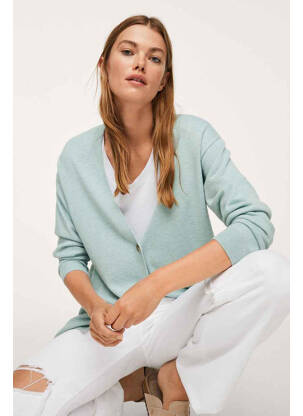 Gilet manches longues vert MANGO femme