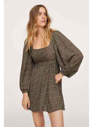 Robe courte marron MANGO femme