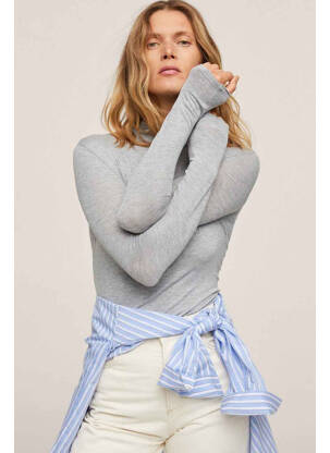 Pull col roulé marron MANGO pour femme