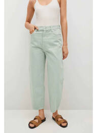 Jeans coupe large vert MANGO femme