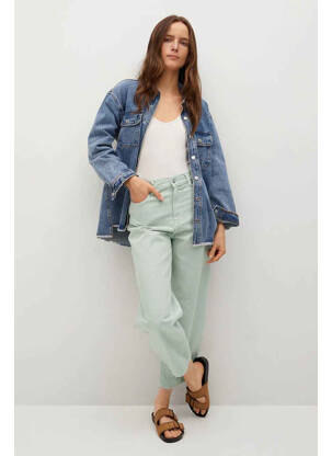 Jeans coupe large vert MANGO femme