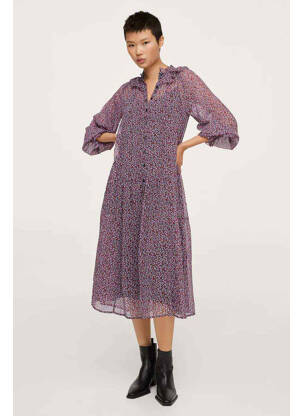 Robe mi-longue rouge MANGO pour femme