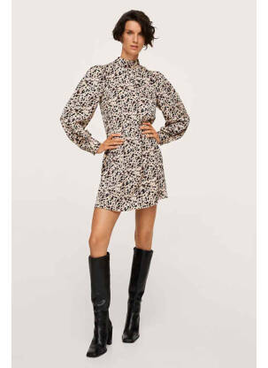 Robe courte beige MANGO femme