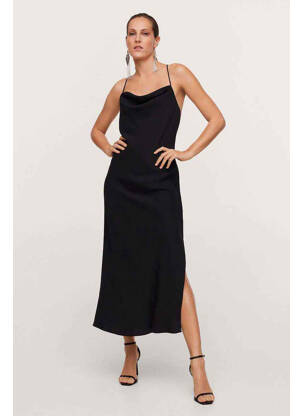 Robe longue noir MANGO pour femme