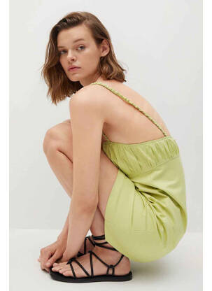 Robe courte vert MANGO femme