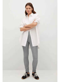 Legging beige MANGO femme