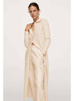 Gilet manches longues jaune MANGO femme