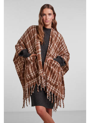 Poncho marron PIECES pour femme