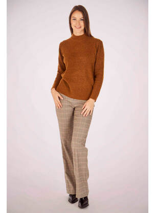 Pantalon droit marron MORGAN femme
