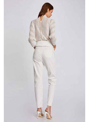 Pantalon slim beige MORGAN femme