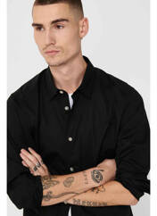 Chemise manches longues noir ONLY&SONS pour homme seconde vue