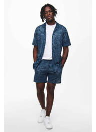 Chemise manches courtes bleu ONLY&SONS homme