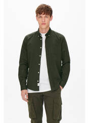 Chemise manches longues vert ONLY&SONS pour homme seconde vue